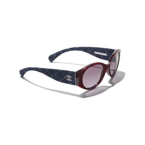 chanel oval sunglasses denim|More.